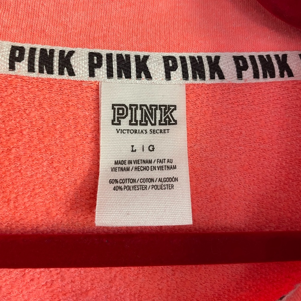 PINK Victoria's Secret 1/4 Zip Sweatshirt Size L - Picture 4 of 7
